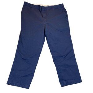 Dickies Mens Work Pants 44x30 Navy Blue Original Fit Flat-Front